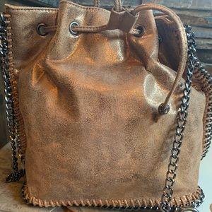 Women’s New Gold Leather Handbag